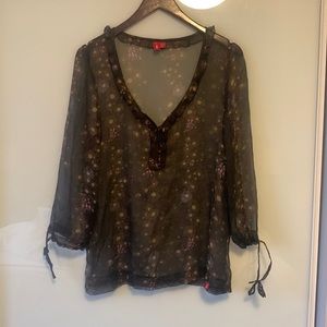 Sheer floral blouse